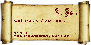 Kadlicsek Zsuzsanna névjegykártya